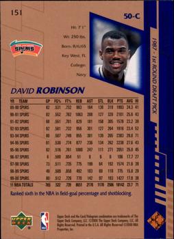 2000-01 Upper Deck #151 David Robinson Back