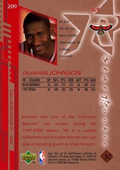 2000-01 Upper Deck #209 DerMarr Johnson Back