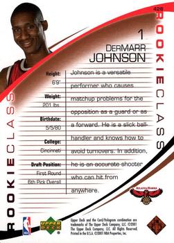 2000-01 Upper Deck #426 DerMarr Johnson Back