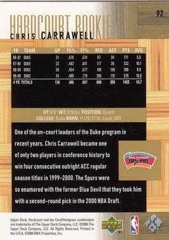 2000-01 Upper Deck Hardcourt #92 Chris Carrawell Back