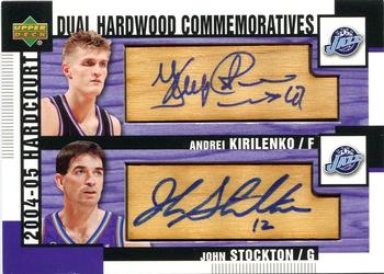 2004-05 Upper Deck Hardcourt - Hardwood Commemoratives Dual #HC2-KS Andrei Kirilenko / John Stockton Front