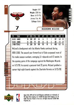 2000-01 Upper Deck MVP #5 Roshown McLeod Back
