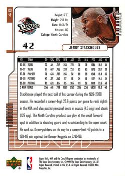 2000-01 Upper Deck MVP #48 Jerry Stackhouse Back
