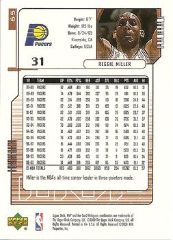 2000-01 Upper Deck MVP #65 Reggie Miller Back