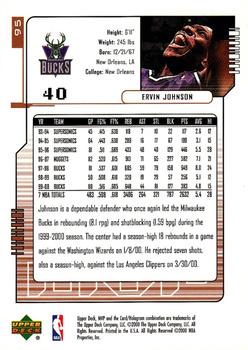 2000-01 Upper Deck MVP #95 Ervin Johnson Back