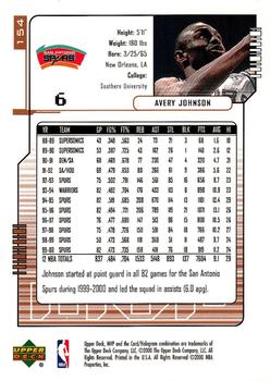 2000-01 Upper Deck MVP #154 Avery Johnson Back