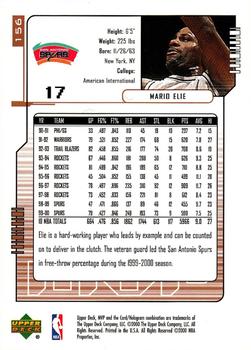 2000-01 Upper Deck MVP #156 Mario Elie Back