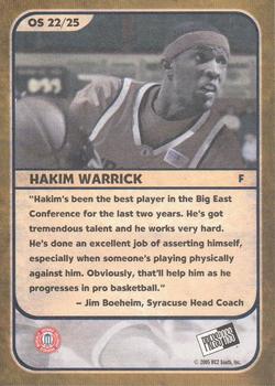 2005 Press Pass - Old School #OS22/25 Hakim Warrick Back