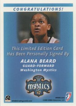 2005 Rittenhouse WNBA - Autographs #NNO Alana Beard Back
