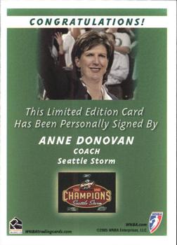 2005 Rittenhouse WNBA - Autographs #NNO Anne Donovan Back