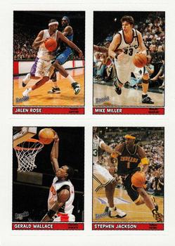 2005-06 Bazooka - 4-on-1 Stickers #15 Jalen Rose / Mike Miller / Gerald Wallace / Stephen Jackson Front