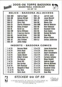 2005-06 Bazooka - 4-on-1 Stickers #44 Jason Terry / Beno Udrih / Dan Dickau / Chucky Atkins Back