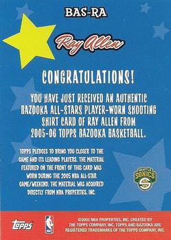 2005-06 Bazooka - All-Star Relics #BAS-RA Ray Allen Back