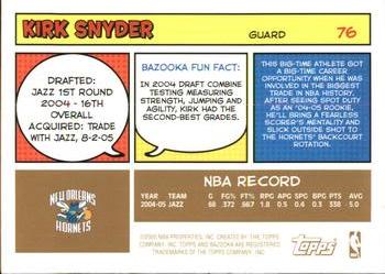 2005-06 Bazooka - Gold #76 Kirk Snyder Back