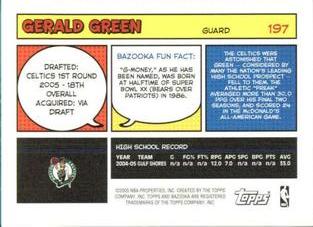 2005-06 Bazooka - Minis #197 Gerald Green Back