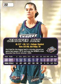 2001 Ultra WNBA #22 Jennifer Azzi Back