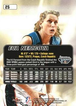2001 Ultra WNBA #25 Eva Nemcova Back