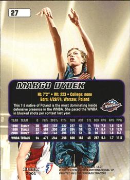 2001 Ultra WNBA #27 Margo Dydek Back