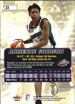 2001 Ultra WNBA #31 Adrienne Goodson Back