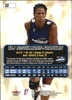 2001 Ultra WNBA #32 Taj McWilliams-Franklin Back