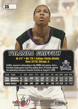 2001 Ultra WNBA #35 Yolanda Griffith Back