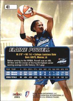 2001 Ultra WNBA #41 Elaine Powell Back