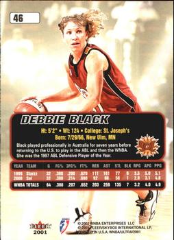 2001 Ultra WNBA #46 Debbie Black Back