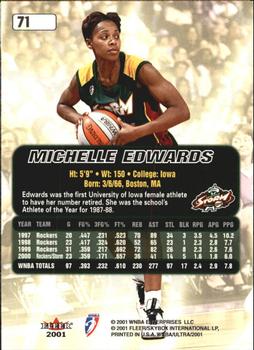 2001 Ultra WNBA #71 Michelle Edwards Back