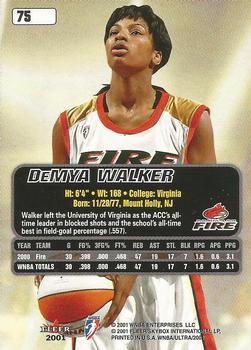 2001 Ultra WNBA #75 DeMya Walker Back
