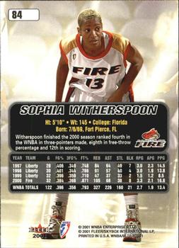 2001 Ultra WNBA #84 Sophia Witherspoon Back