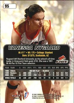 2001 Ultra WNBA #95 Vanessa Nygaard Back