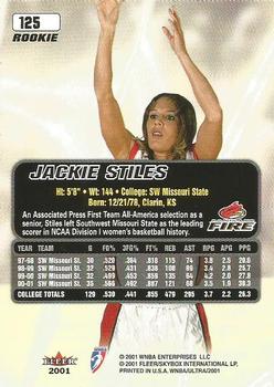 2001 Ultra WNBA #125 Jackie Stiles Back