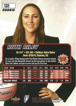 2001 Ultra WNBA #131 Ruth Riley Back