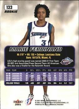 2001 Ultra WNBA #133 Marie Ferdinand-Harris Back