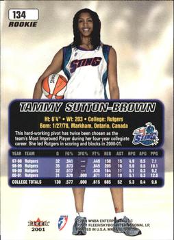 2001 Ultra WNBA #134 Tammy Sutton-Brown Back