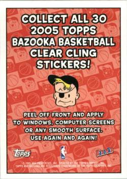 2005-06 Bazooka - Window Clings #NNO Washington Wizards Back