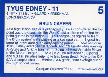 1991-92 Collegiate Collection UCLA #5 Tyus Edney Back