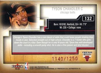 2001-02 Fleer Authentix #132 Tyson Chandler Back