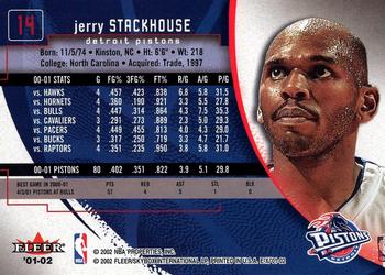 2001-02 E-X #14 Jerry Stackhouse Back