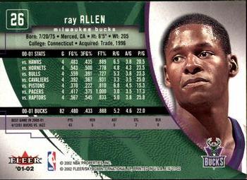 2001-02 E-X #26 Ray Allen Back