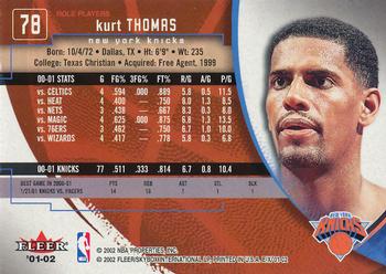 2001-02 E-X #78 Kurt Thomas Back