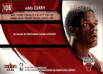 2001-02 E-X #106 Eddy Curry Back