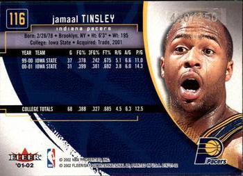 2001-02 E-X #116 Jamaal Tinsley Back