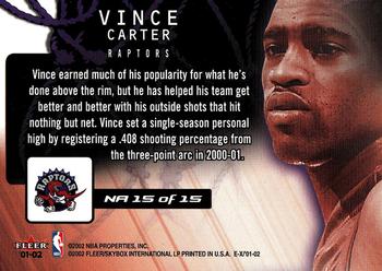 2001-02 E-X - Net Assets #NA 15 Vince Carter Back