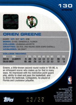 2005-06 Finest - Refractors Gold #130 Orien Greene Back