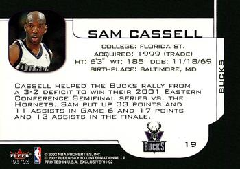 2001-02 Fleer Exclusive #19 Sam Cassell Back
