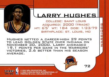 2001-02 Fleer Exclusive #72 Larry Hughes Back