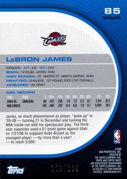 2005-06 Finest - Refractors Red #85 LeBron James Back