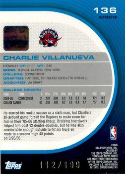 2005-06 Finest - Refractors Red #136 Charlie Villanueva Back