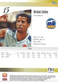 2003 City-Press BBL Playercards #14 DeJuan Collins Back